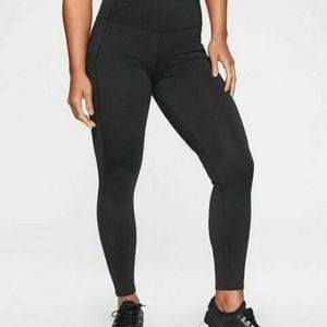 Womens S ATHLETA break through laser cut leggings pants black-358